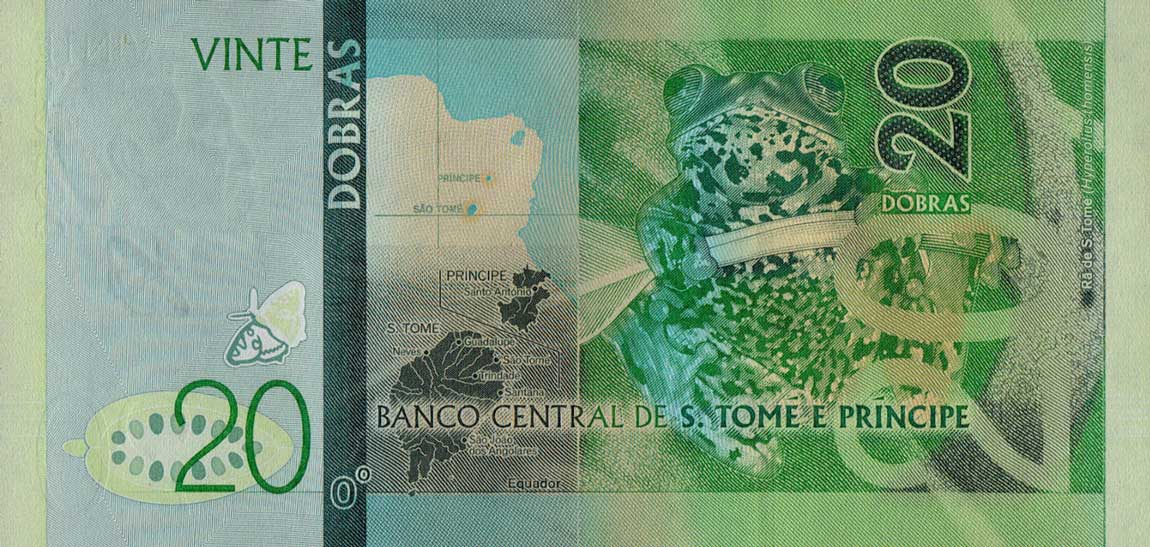 Back of Saint Thomas and Prince p72: 20 Dobras from 2016