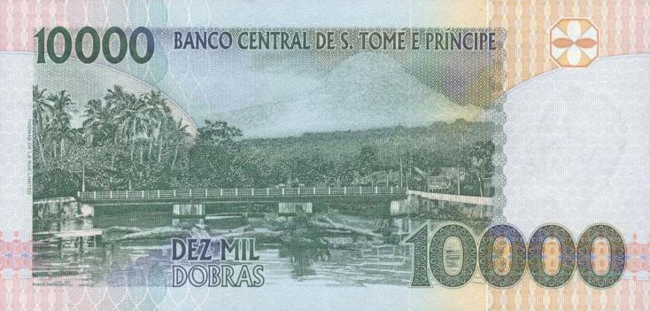Back of Saint Thomas and Prince p66b: 10000 Dobras from 1996
