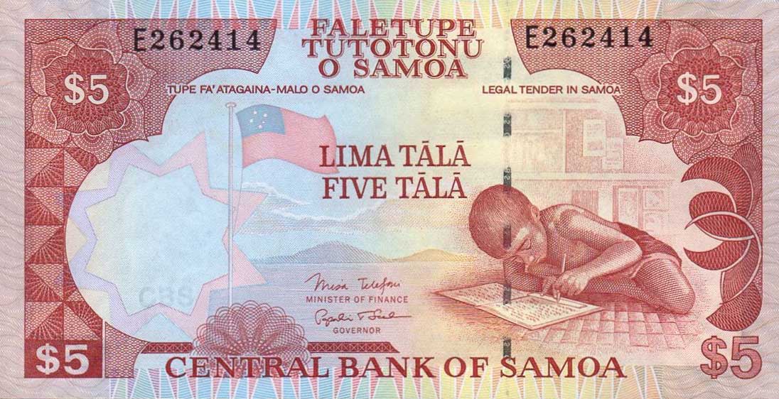 Front of Samoa p33b: 5 Tala from 2002