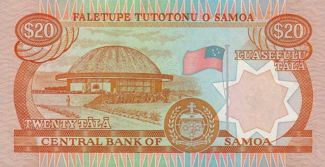 Back of Samoa p35a: 20 Tala from 2002