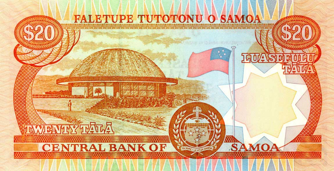 Back of Samoa p35b: 20 Tala from 2002