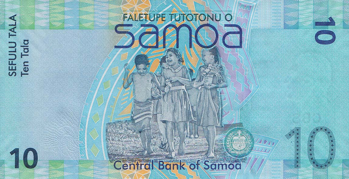 Back of Samoa p39a: 10 Tala from 2008