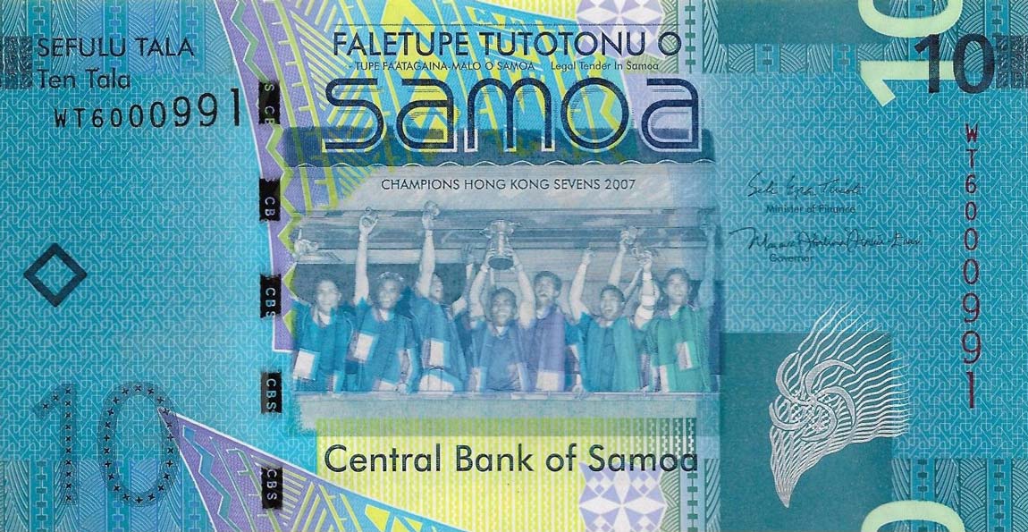 Front of Samoa p39b: 10 Tala from 2017