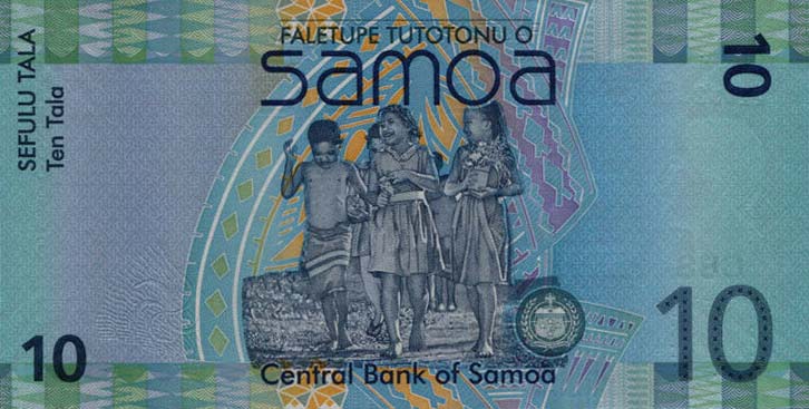 Back of Samoa p39r: 10 Tala from 2008