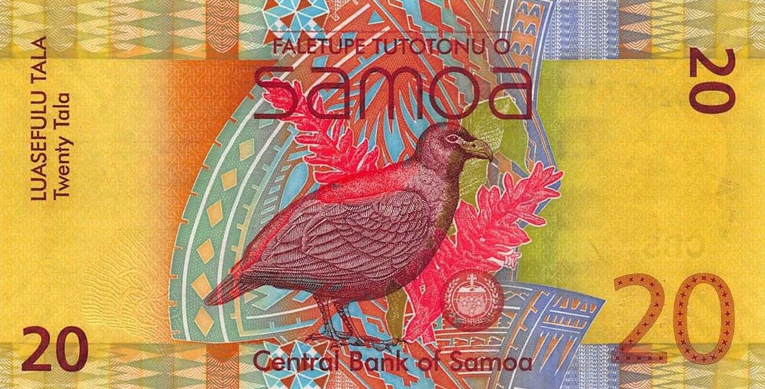 Back of Samoa p40b: 20 Tala from 2012