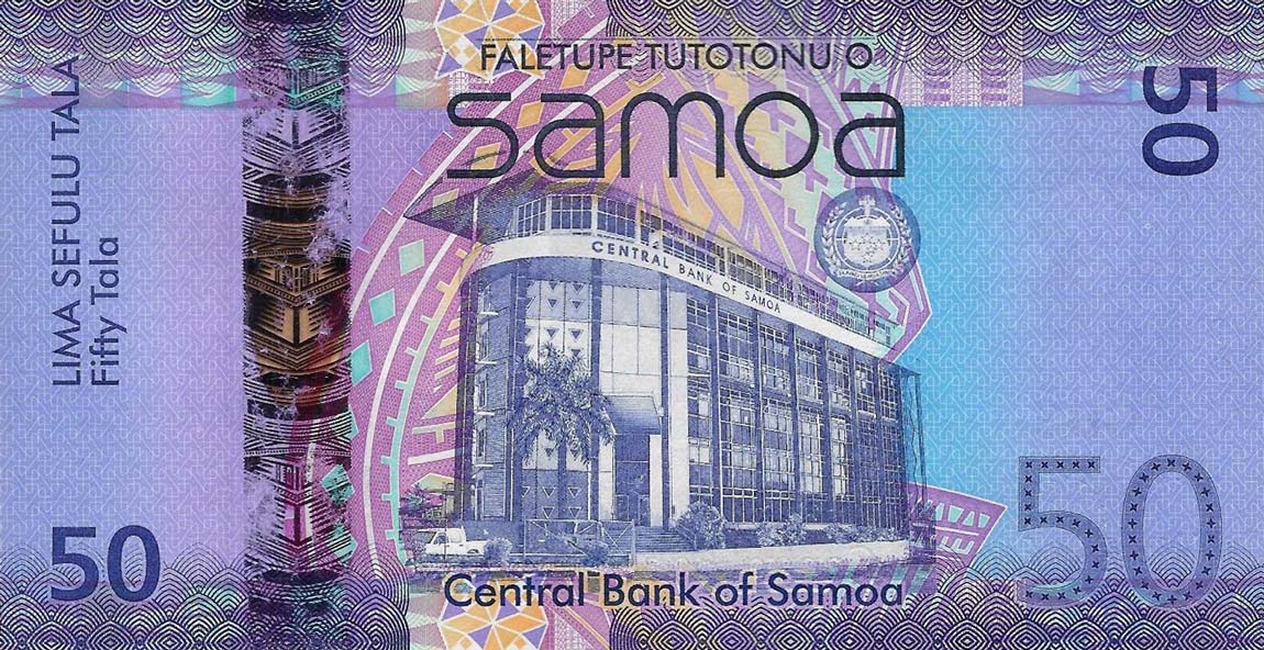 Back of Samoa p41b: 50 Tala from 2014
