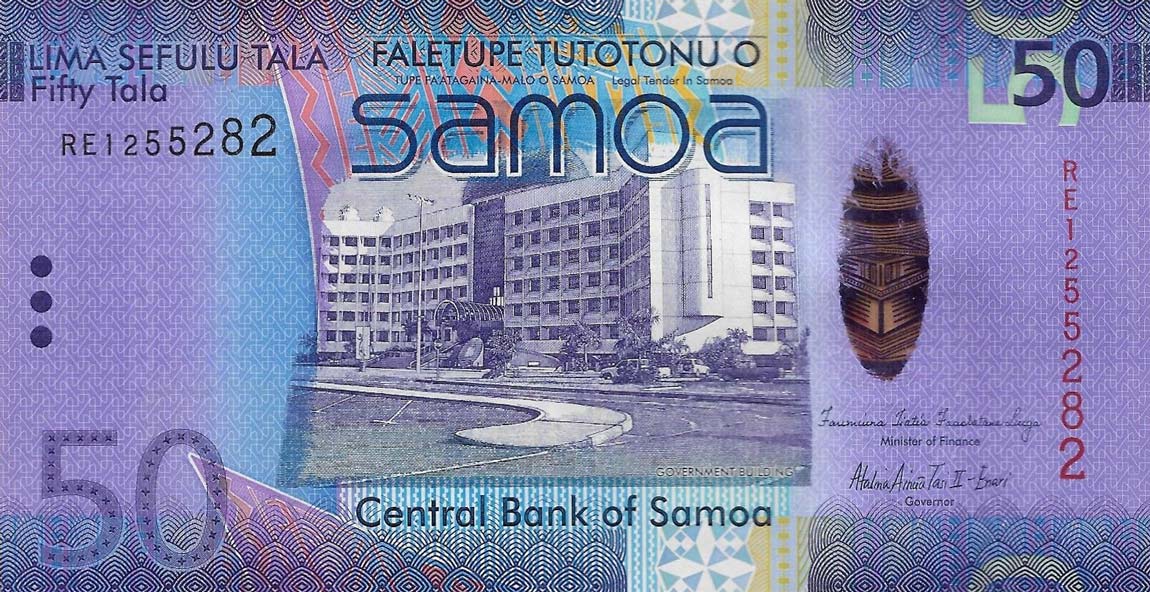 Front of Samoa p41b: 50 Tala from 2014