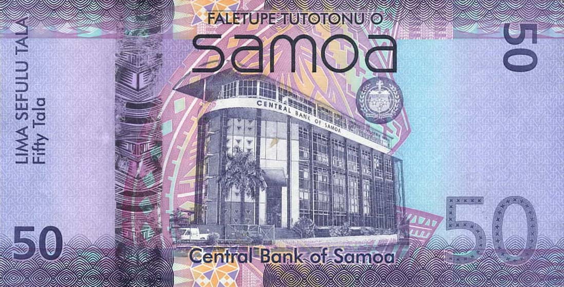 Back of Samoa p42a: 50 Tala from 2012