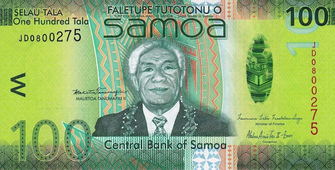 Front of Samoa p44a: 100 Tala from 2012