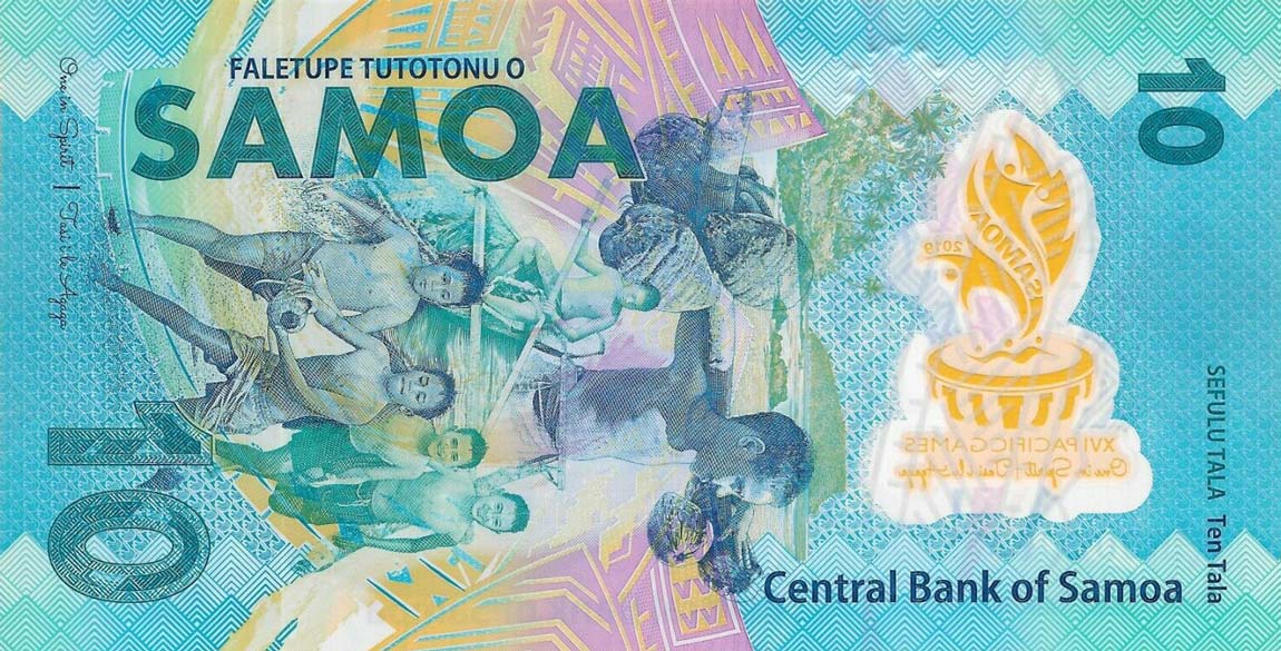 Back of Samoa p45: 10 Tala from 2019