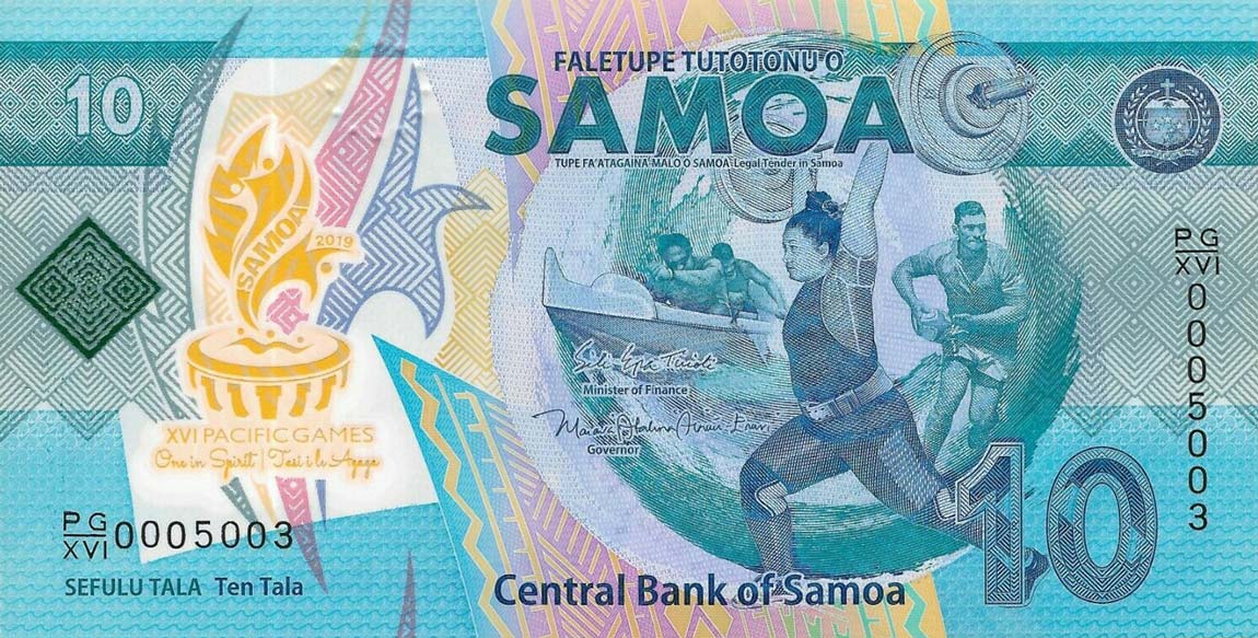 Front of Samoa p45: 10 Tala from 2019