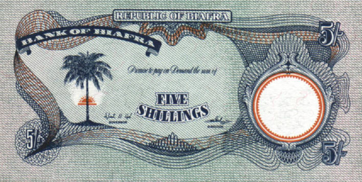 Front of Biafra p3b: 5 Shillings from 1968