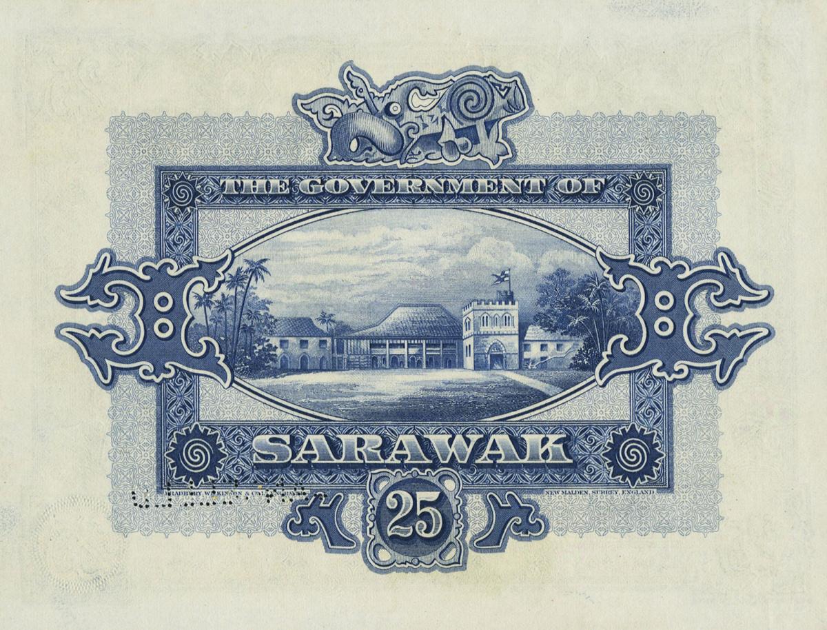 Back of Sarawak p17s: 25 Dollars from 1929
