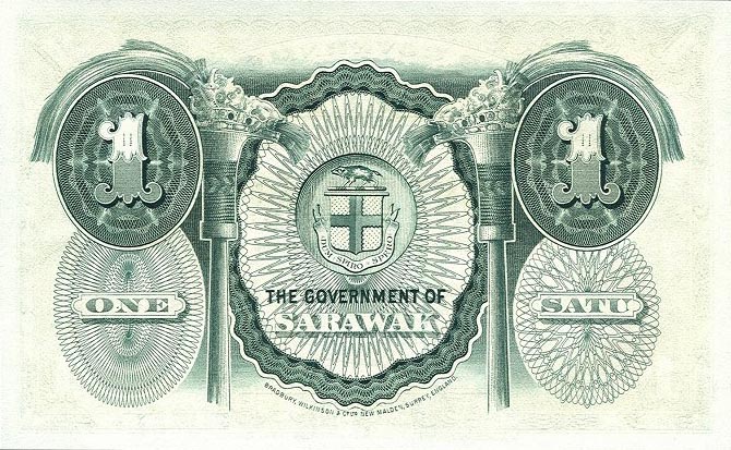 Back of Sarawak p20: 1 Dollar from 1935