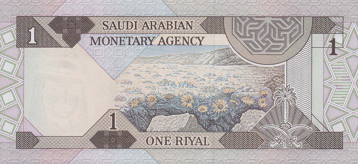 Back of Saudi Arabia p21a: 1 Riyal from 1984