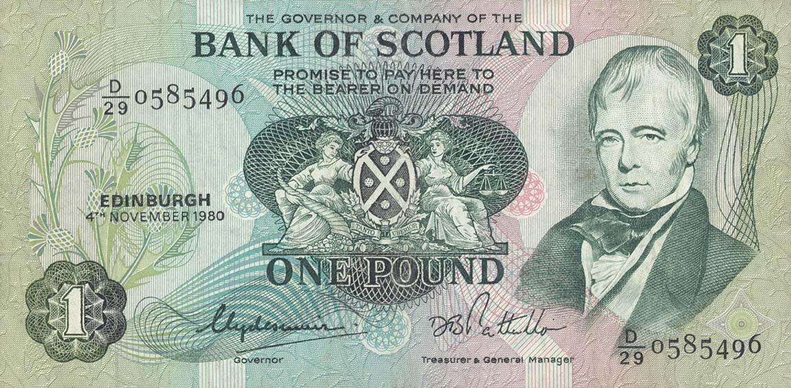 Front of Scotland p111d: 1 Pound from 1979