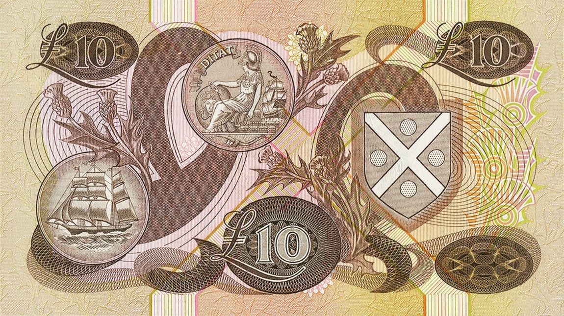 Back of Scotland p113cr: 10 Pounds from 1981