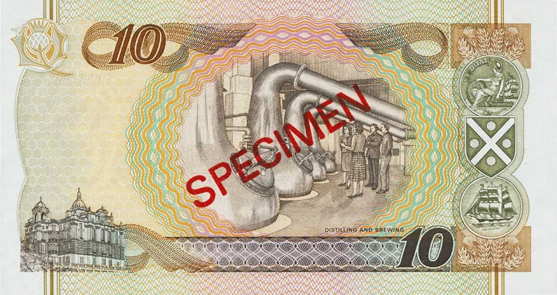 Back of Scotland p120s: 10 Pounds from 1995