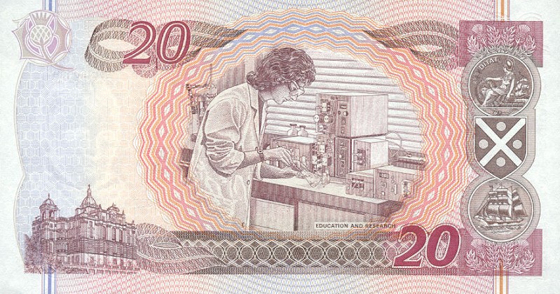 Back of Scotland p121c: 20 Pounds from 1999