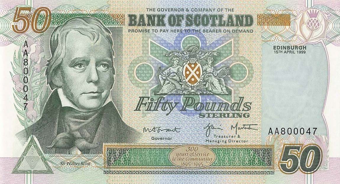 Front of Scotland p122b: 50 Pounds from 1999