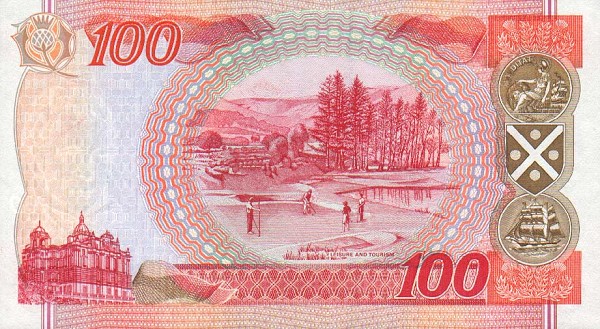 Back of Scotland p123a: 100 Pounds from 1995