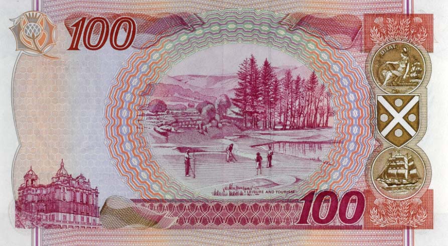 Back of Scotland p123c: 100 Pounds from 1999