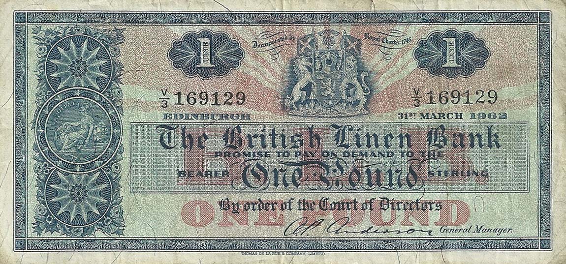 Front of Scotland p166a: 1 Pound from 1962