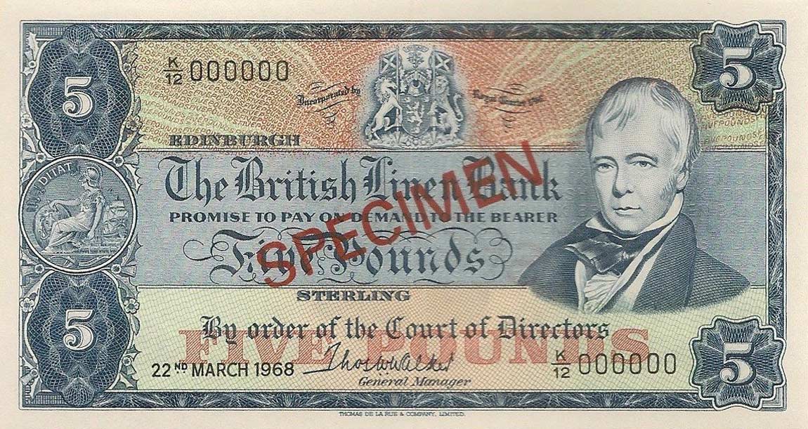 Front of Scotland p170s: 5 Pounds from 1968