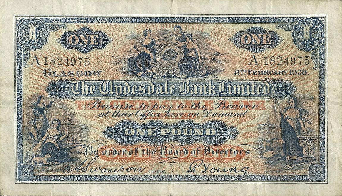 Front of Scotland p189a: 1 Pound from 1927