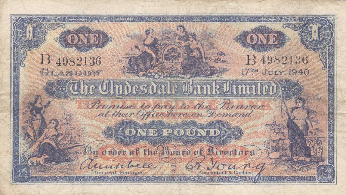 Front of Scotland p189b: 1 Pound from 1932