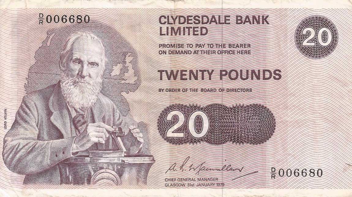 Front of Scotland p208b: 20 Pounds from 1976