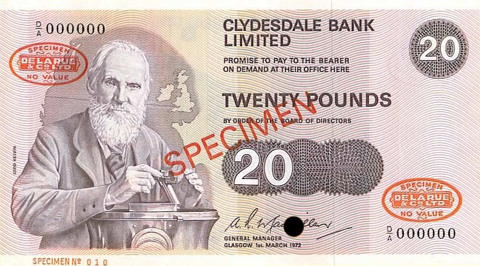 Front of Scotland p208s: 20 Pounds from 1976