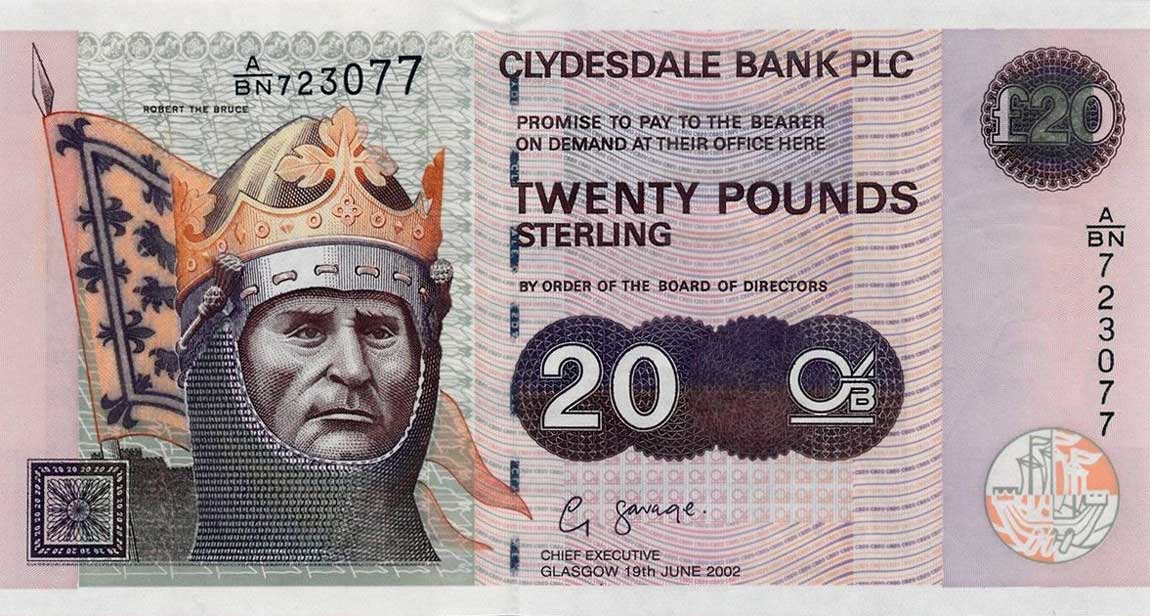Front of Scotland p228c: 20 Pounds from 2002