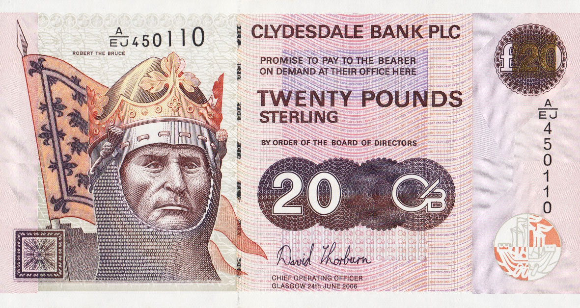Front of Scotland p228g: 20 Pounds from 2006