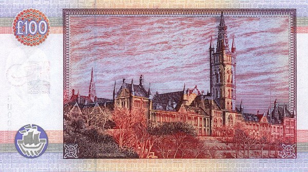 Back of Scotland p229D: 100 Pounds from 2001