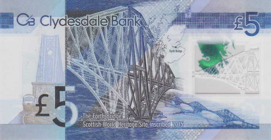 Back of Scotland p229Oa: 5 Pounds from 2016