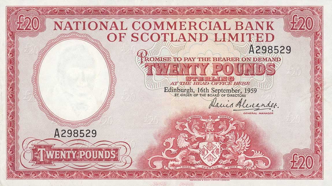 Front of Scotland p267a: 20 Pounds from 1959