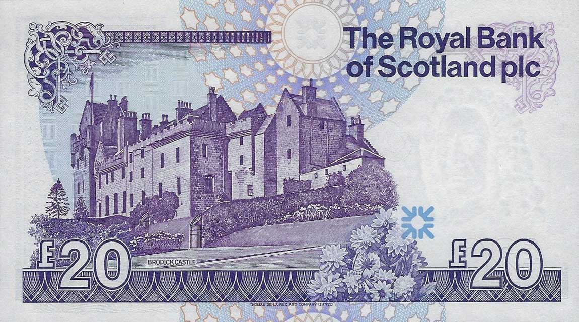 Back of Scotland p349a: 20 Pounds from 1987