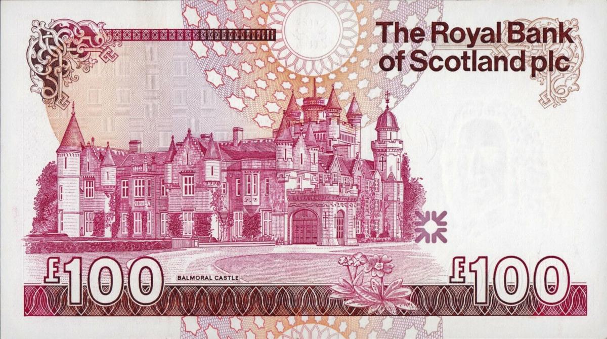 Back of Scotland p350a: 100 Pounds from 1987