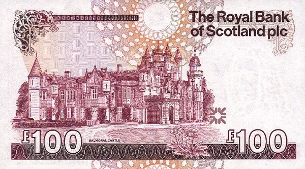 Back of Scotland p350b: 100 Pounds from 1992