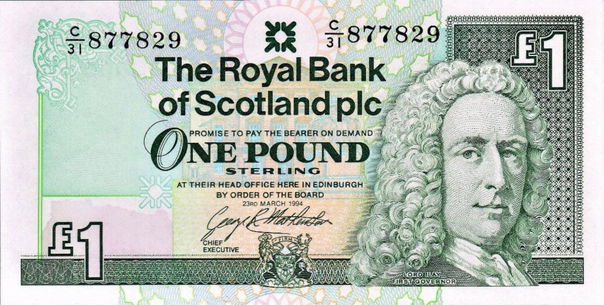 Front of Scotland p357a: 1 Pound from 1994