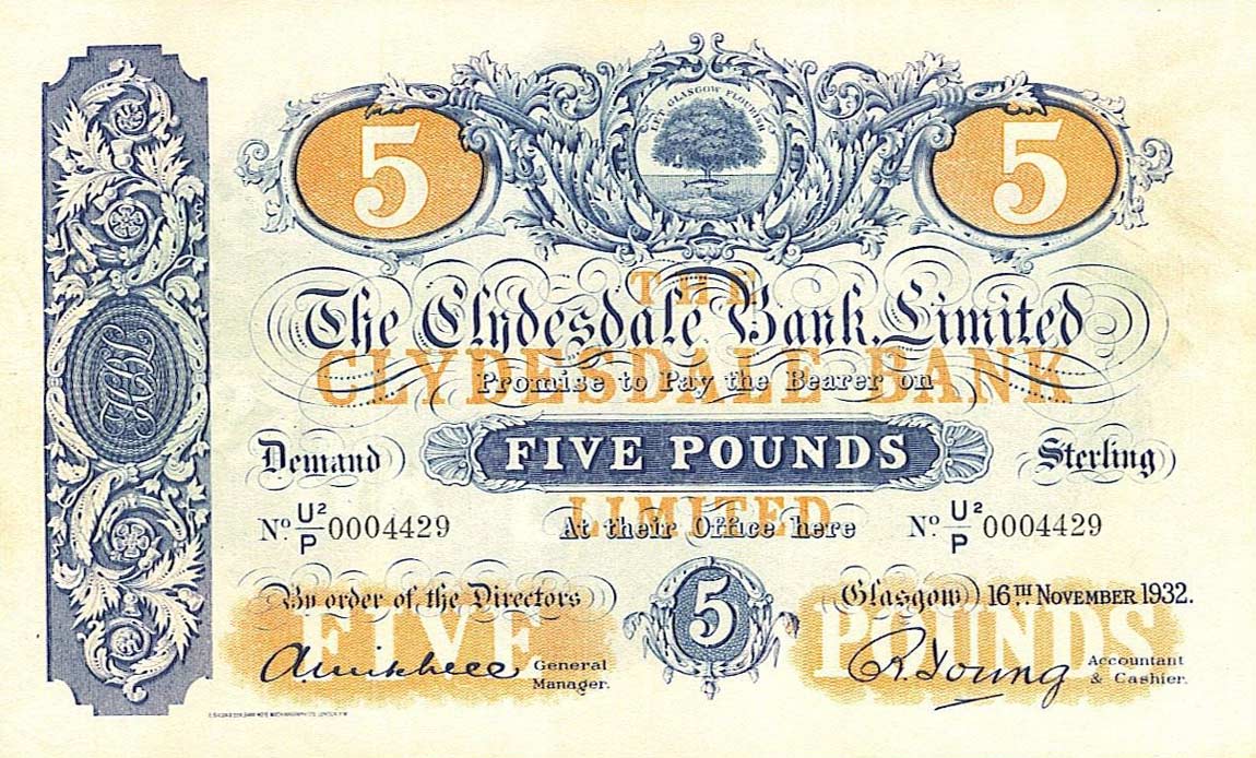 Front of Scotland p87: 5 Pounds from 1932
