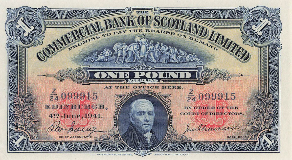 Front of Scotland pS331b: 1 Pound from 1940