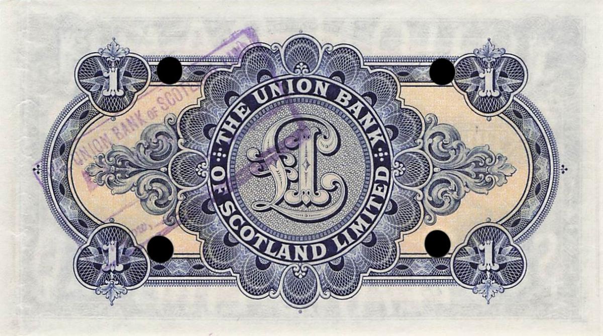 Back of Scotland pS815r: 1 Pound from 1924