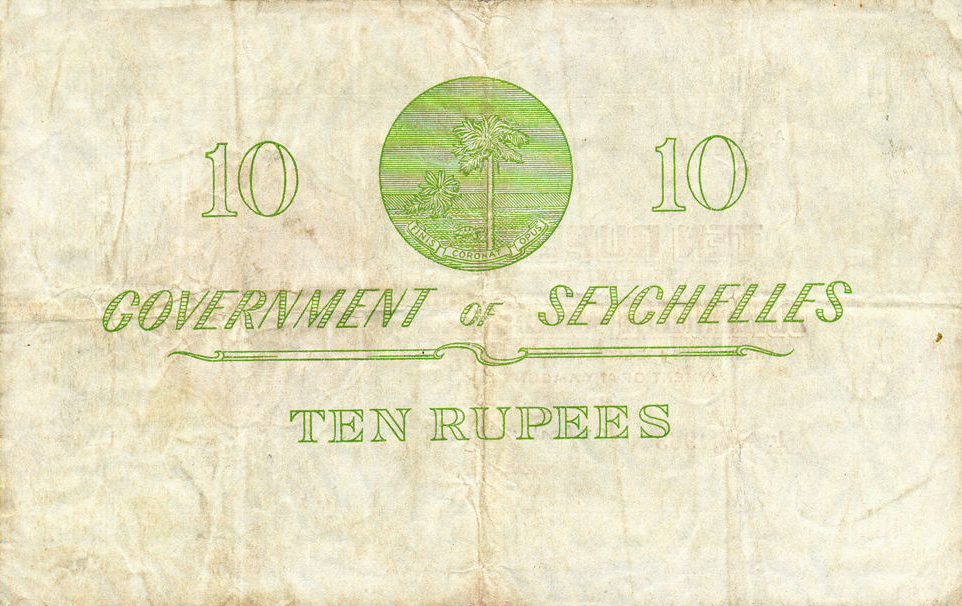 Back of Seychelles p12c: 10 Rupees from 1963