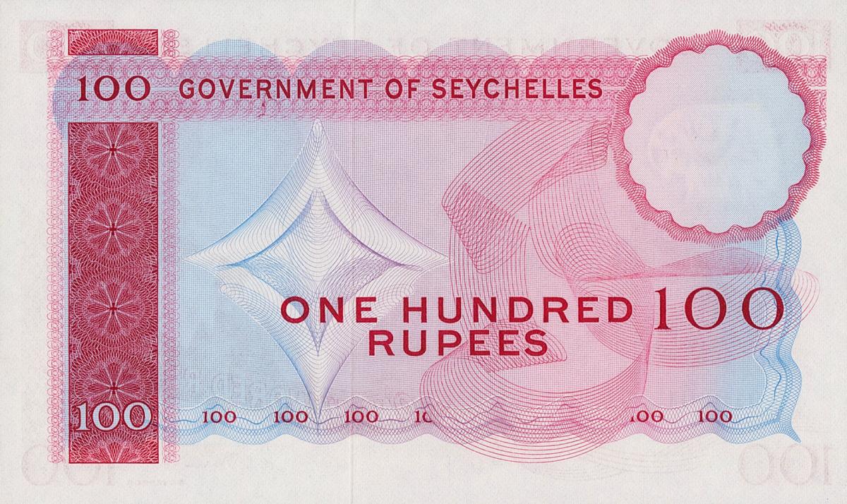 Back of Seychelles p18b: 100 Rupees from 1969