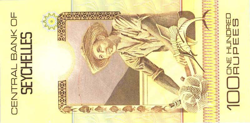 Back of Seychelles p31a: 100 Rupees from 1983