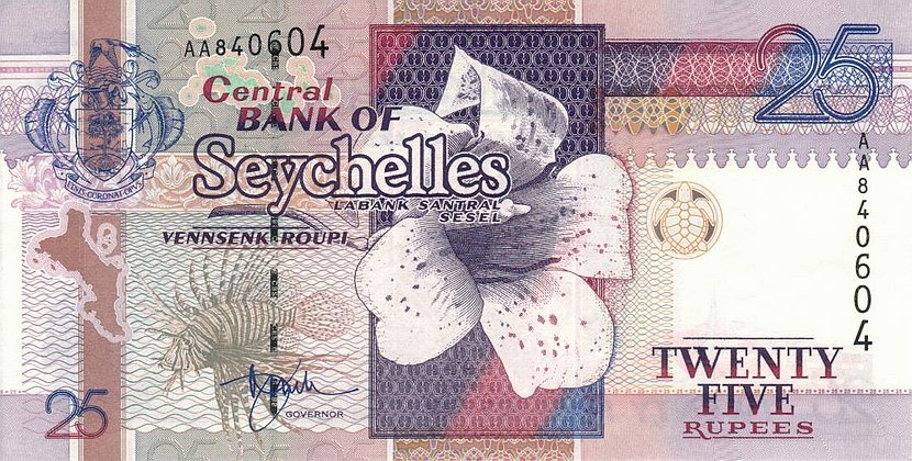 Front of Seychelles p37a: 25 Rupees from 1998