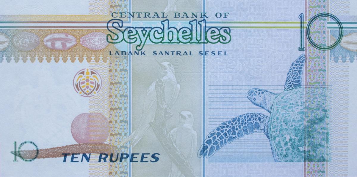 Back of Seychelles p42: 10 Rupees from 2013
