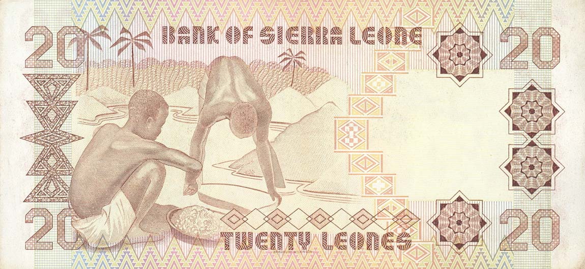 Back of Sierra Leone p14b: 20 Leones from 1984